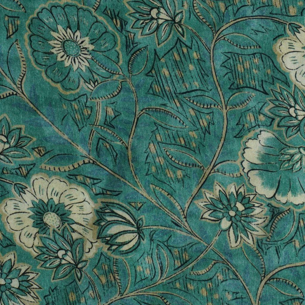 Viskose Druck Blüten mint